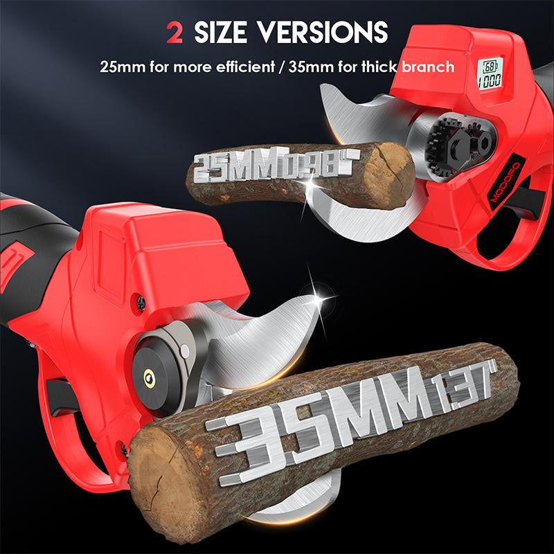 Cordless Power Pruner with LCD Display, 1.4" Cutting Diameter, 2000Mah*2 Batteries, Brushless Motor Pruning Shears, for Garden Tree Pruner Branch