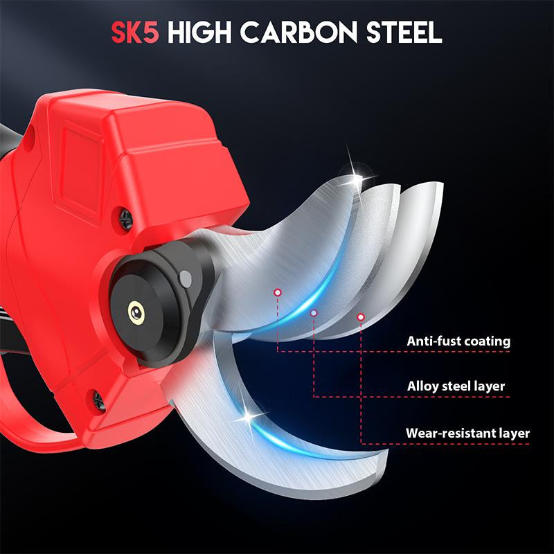Cordless Power Pruner with LCD Display, 1.4" Cutting Diameter, 2000Mah*2 Batteries, Brushless Motor Pruning Shears, for Garden Tree Pruner Branch