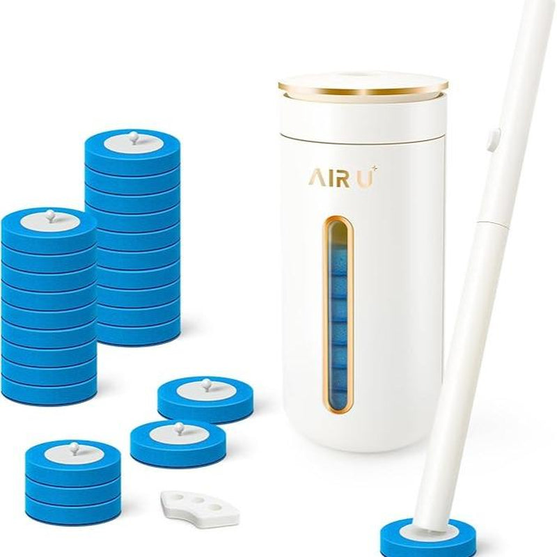 Disposable Toilet Brush, Toilet Bowl Cleaner Brush Starter Kit, Toilet Bowl Cleaning System with 8 / 24 Wand Refill, 1 Toilet Brush, 1 Storage Caddy and 1 Fragrant Tablet,Cleaning Supplies for Home, Essential Items for Home
