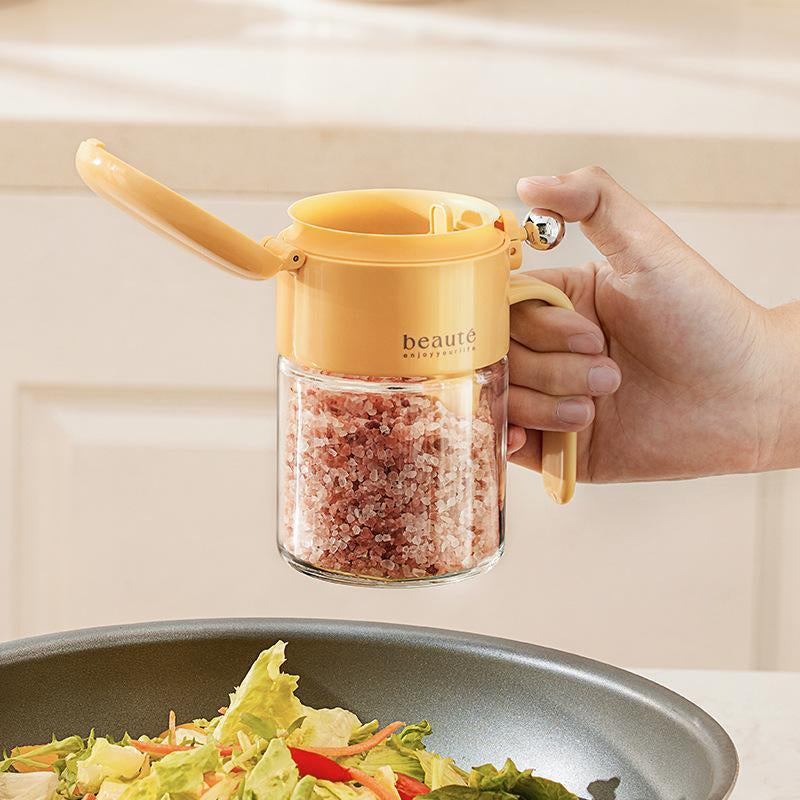 Glass Spice Jars with Lid and Spoon Airtight Seasoning Containers Kitchen Salt Sugar Storage Organizer Cooking Tools