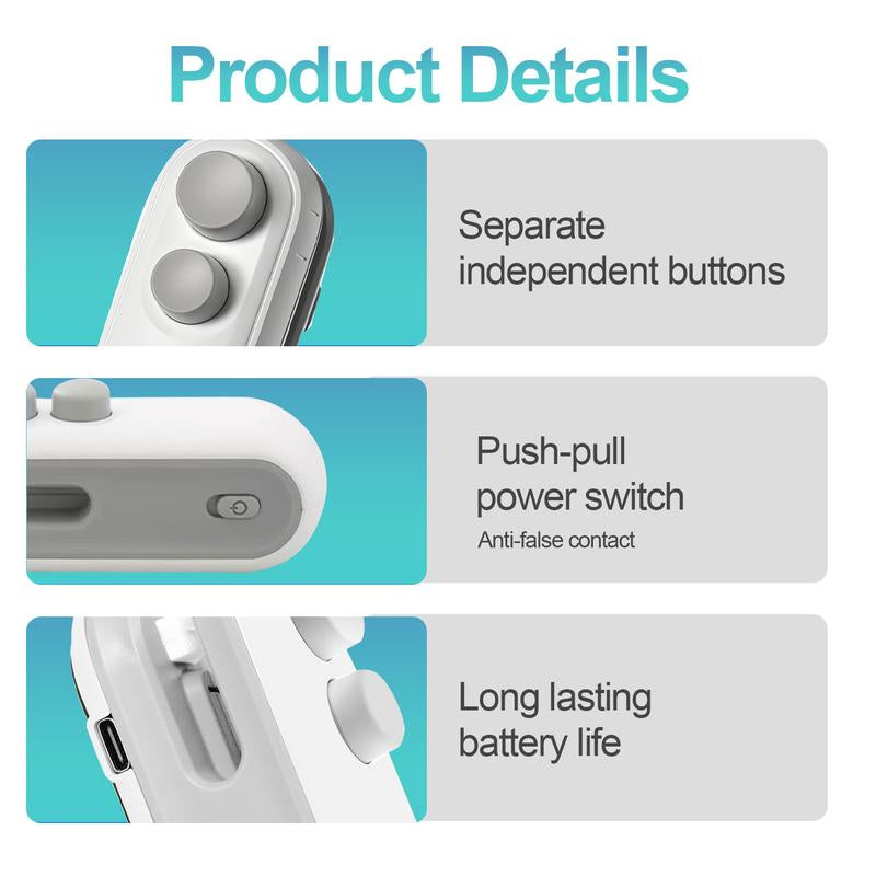 Rechargeable 2-In-1 Bag Sealer & Cutter Portable Heat Sealer for Snack Bags Chip Bags and Plastic Bags Quickly Seals to Lock in Freshness Clean White Design with Magnetic Backing for Convenient Fridge Storage Must-Have Kitchen Essential