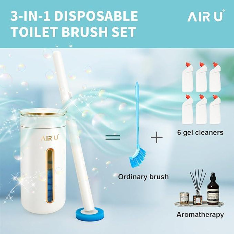 Disposable Toilet Brush, Toilet Bowl Cleaner Brush Starter Kit, Toilet Bowl Cleaning System with 8 / 24 Wand Refill, 1 Toilet Brush, 1 Storage Caddy and 1 Fragrant Tablet,Cleaning Supplies for Home, Essential Items for Home