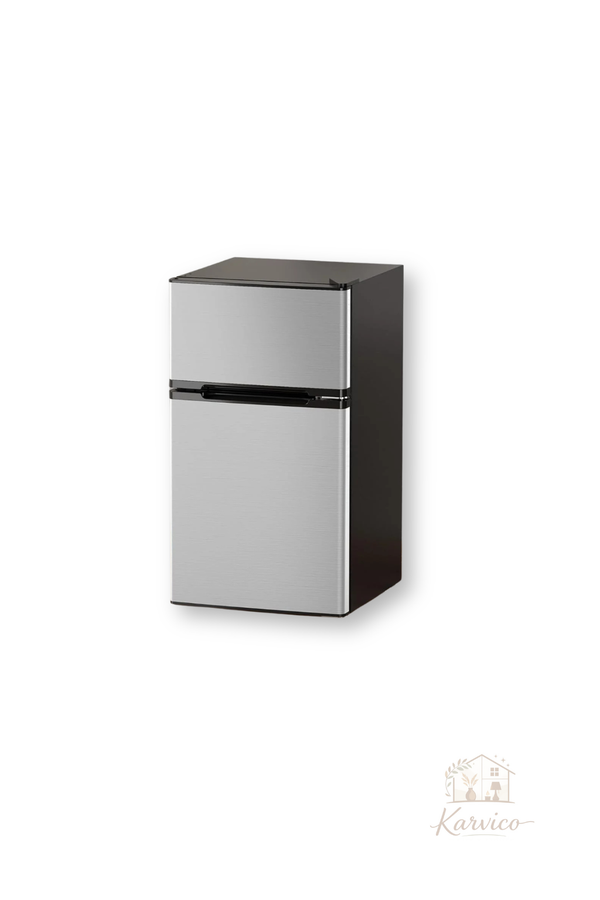 Kismile 2-Door Mini Refrigerator with Freezer – Adjustable Shelf