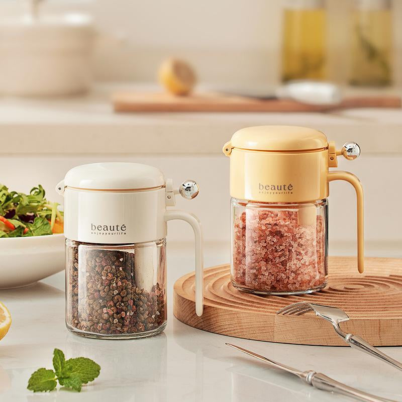 Glass Spice Jars with Lid and Spoon Airtight Seasoning Containers Kitchen Salt Sugar Storage Organizer Cooking Tools